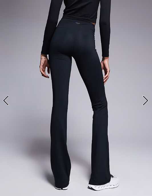 4505 Tall Icon soft touch wrap waist slim kick yoga legging in black