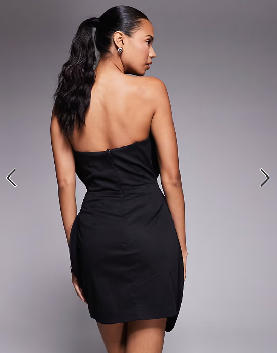 ASOS DESIGN structured extreme sculpt mini dress in black