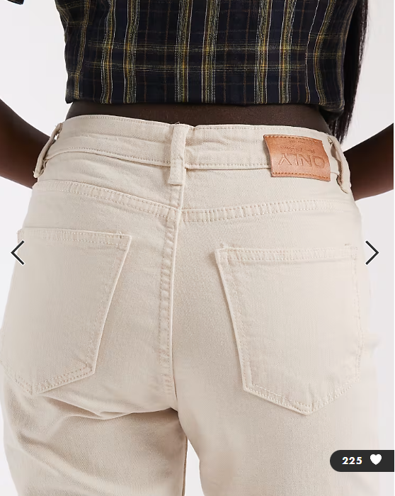ONLY Emily high waisted straight leg jeans in ecru