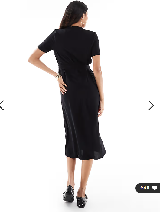 Vero Moda Maternity midi shirt dress with tie waist in black