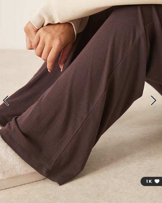 Gina Tricot low waist loungewear trousers in chocolate brown
