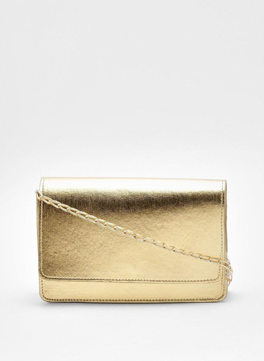 Boohoo Metallic Cross Body Bag - gold