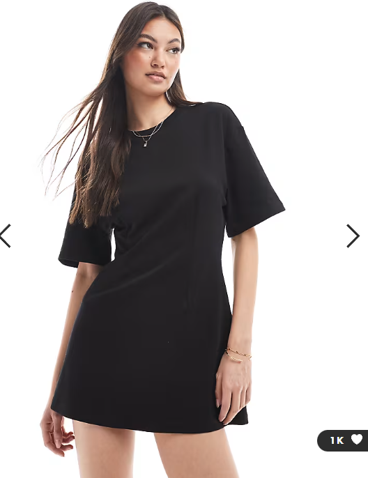 Monki t-shirt dress with cinched waist in black
