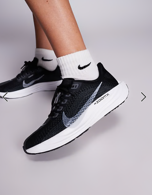 Nike Running Pegasus Plus trainers in black and white