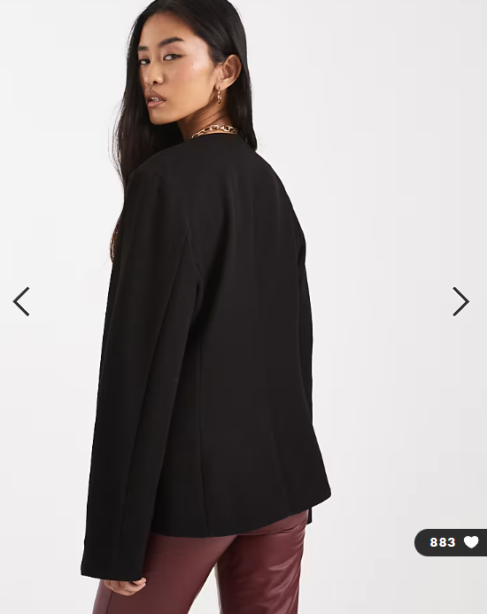 Pieces structured tailored blazer in black