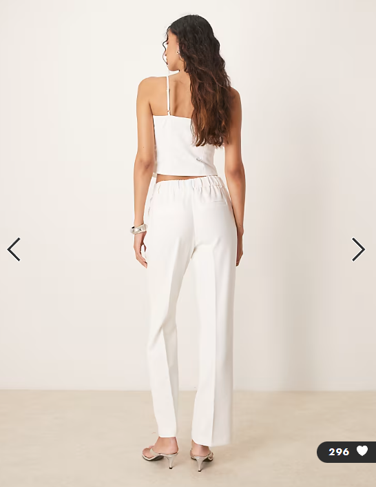YAS tailored straight leg trouser co-ord in white