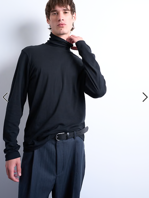 Topman relaxed fit roll neck long sleeve t-shirt in black .