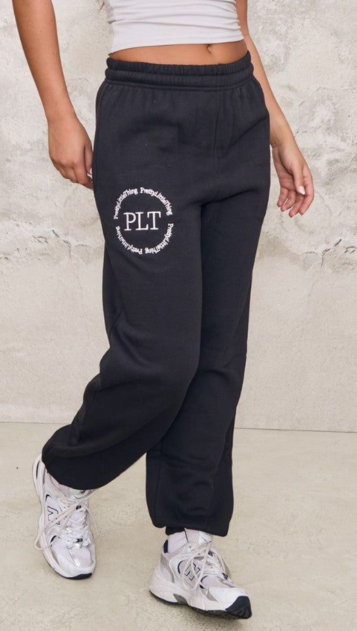 Black Embroiderd Sweat Pant Joggers