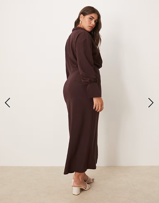 ASOS DESIGN curve wrap shirt midi dress