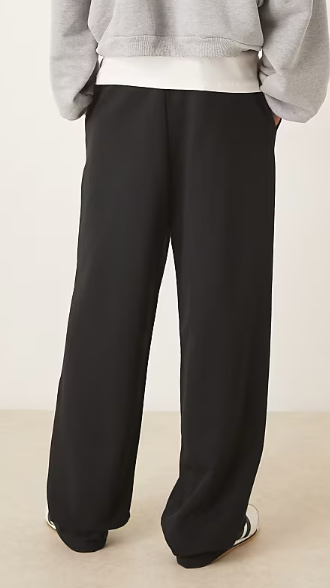 ASOS DESIGN essentials wide leg jogger in black