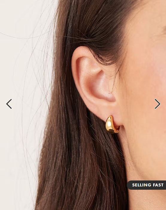 ASOS DESIGN 14k gold plated wide huggie hoops in gold tone