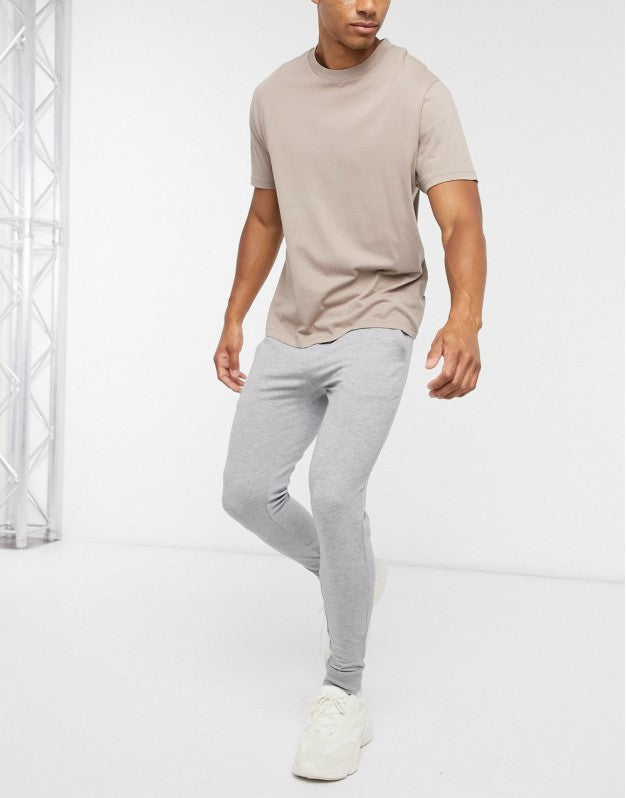 ORGANIC SUPER SKINNY JOGGERS IN GREY MARL