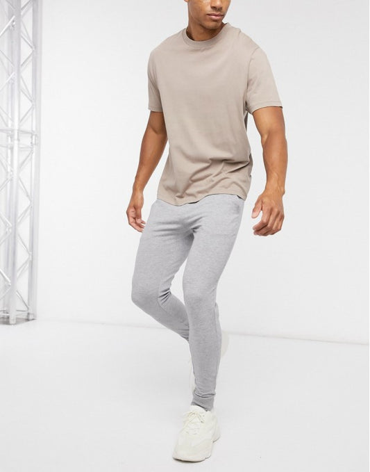 ORGANIC SUPER SKINNY JOGGERS IN GREY MARL