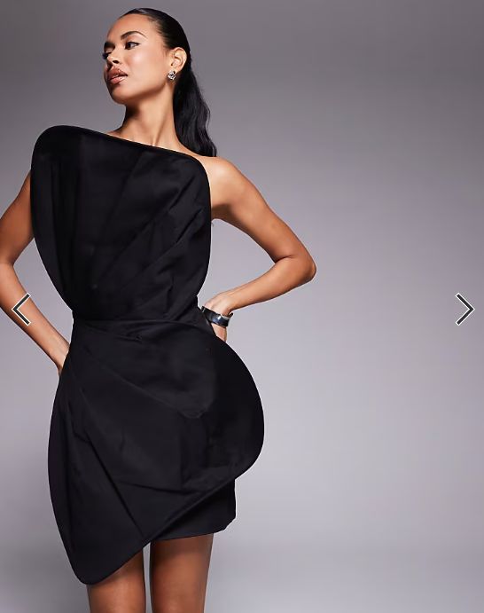 ASOS DESIGN structured extreme sculpt mini dress in black