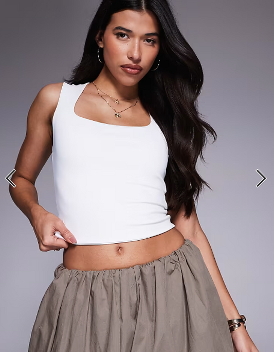 ASOS DESIGN Sculpting wide strap vest top in white