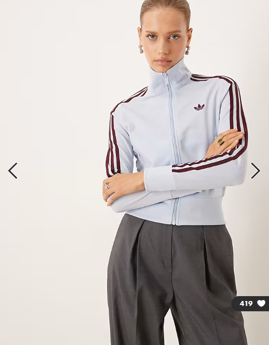 adidas Originals Firebird classic track top in blue and maroon