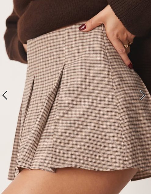 ASOS DESIGN pleated mini skirt in check