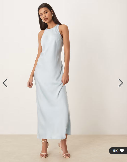Vila - Racer satin midaxi dress in lt blue