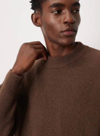 ASOS DESIGN oversized brushed knitted crew neck jumper in brown