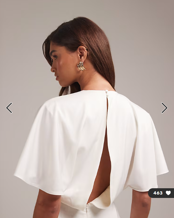 ASOS DESIGN Bridal cape sleeve godet maxi dress in ivory