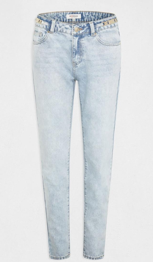 Morgan Jeans Droit Avec Ornements Métalliques Jean Bleached | Femme Jeans