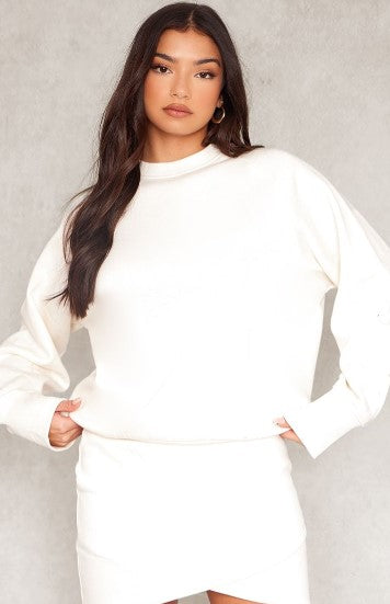 Cream Oversized Boxy Sweat Shirt