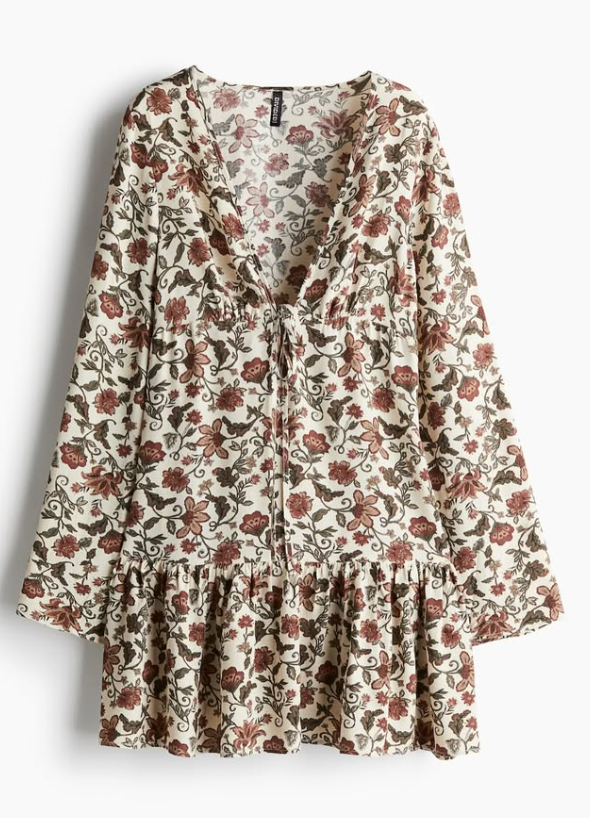 H&M - V-NECK DRESS - Old Rose