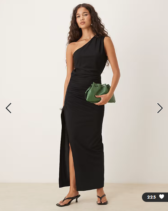 ASOS DESIGN ruched maxi dress in black