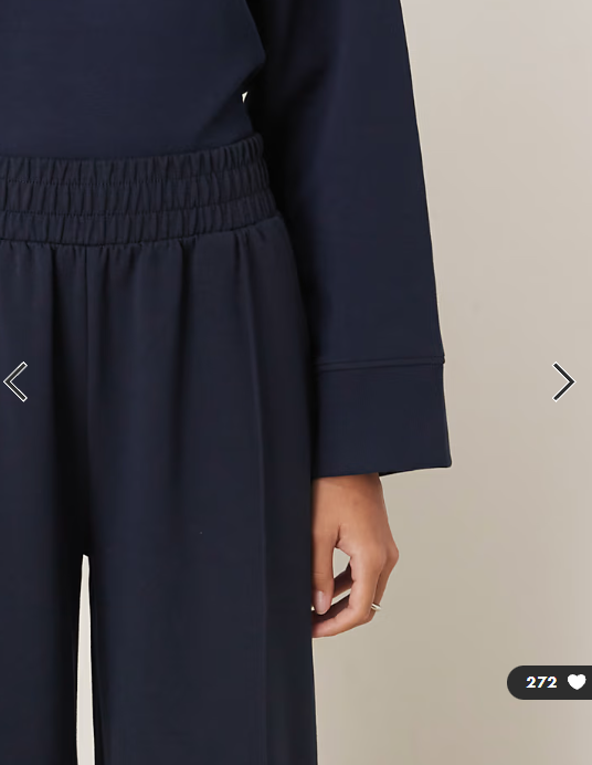 ASOS DESIGN interlock wide leg trouser in navy