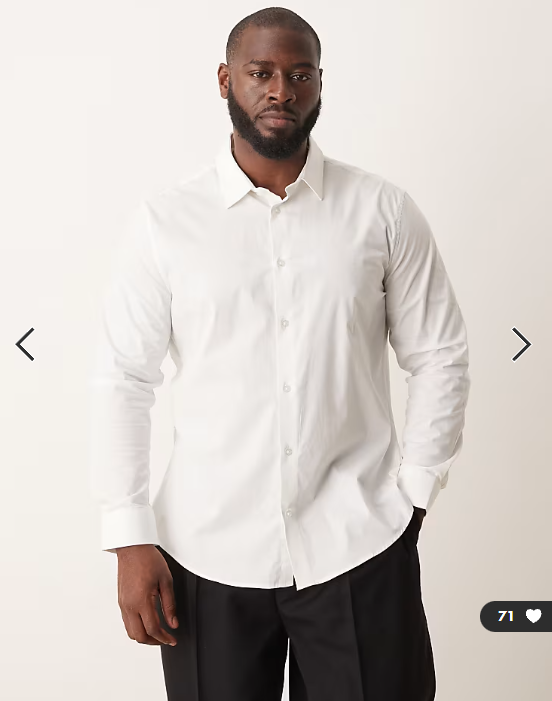 ASOS DESIGN skinny stretch work shirt in white