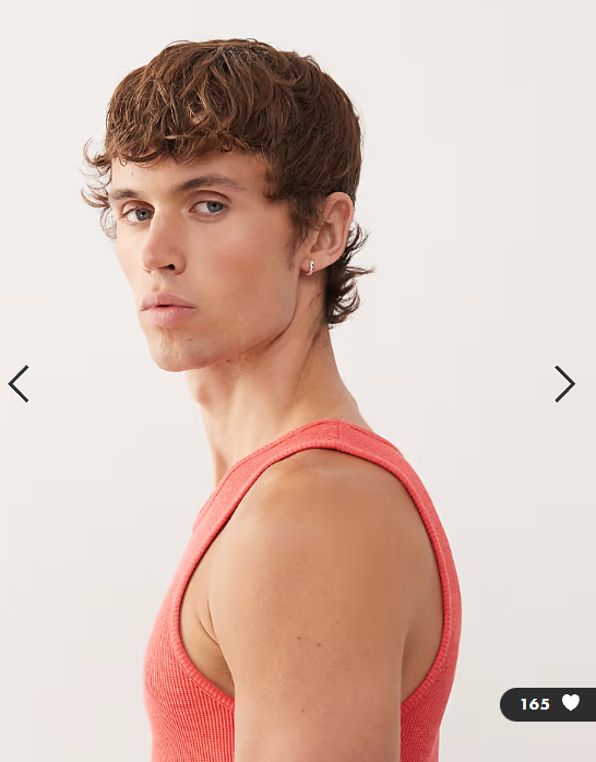 COLLUSION Ribbed muscle vest in red.