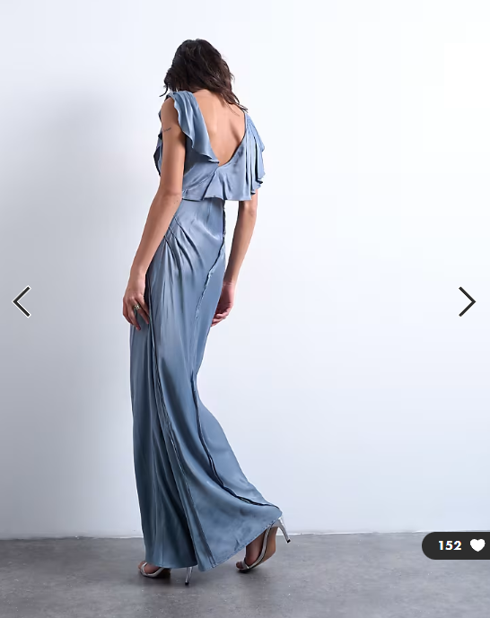 Topshop raw seemed frill maxi dress in airforce blue