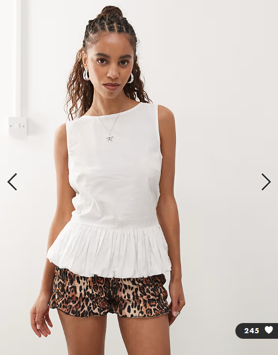 COLLUSION low back top with knot detail in white