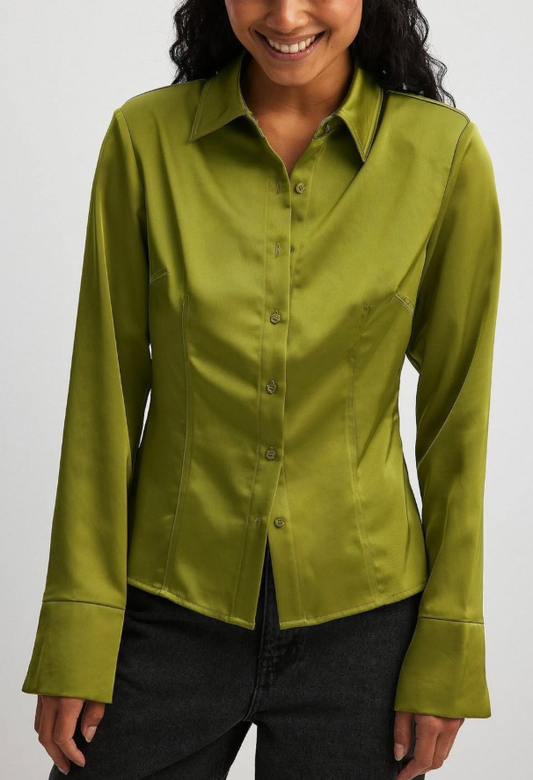 NAKD - Pointy Shoulder Satin Shirt