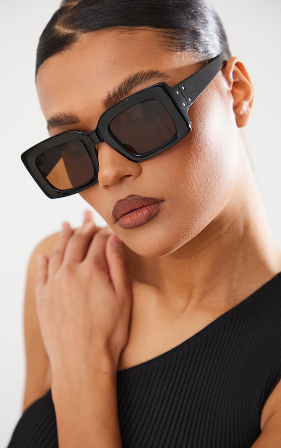 Black Tinted Chunky Square Frame Sunglasses