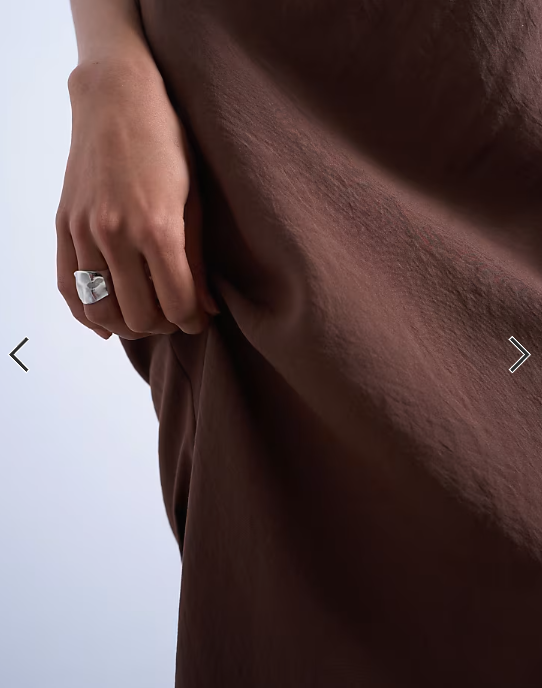 Topshop co-ord super soft cupro bias midi in brown