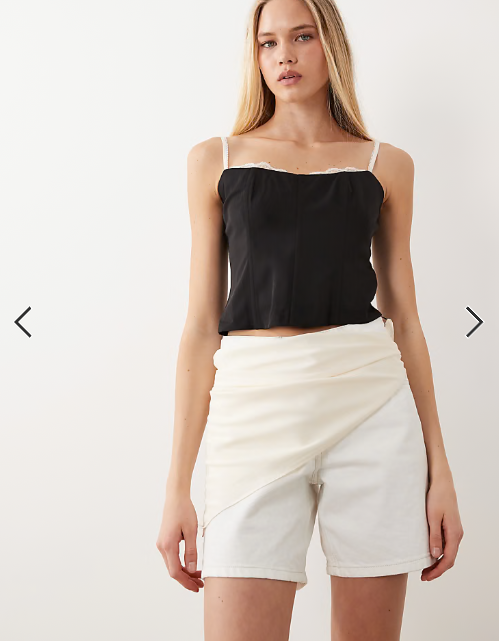 DesignB London hip scarf in ecru cream