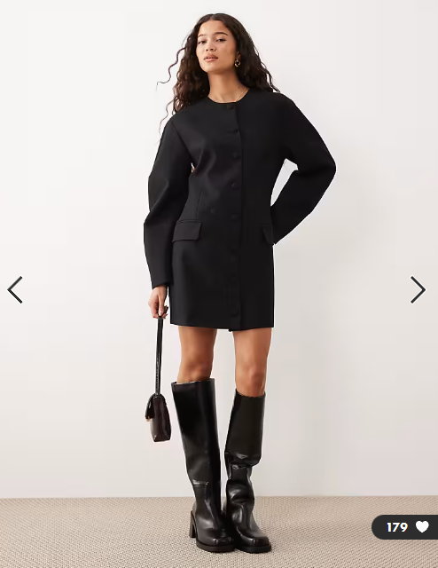 ASOS DESIGN cacoon sleeve blazer dress in black