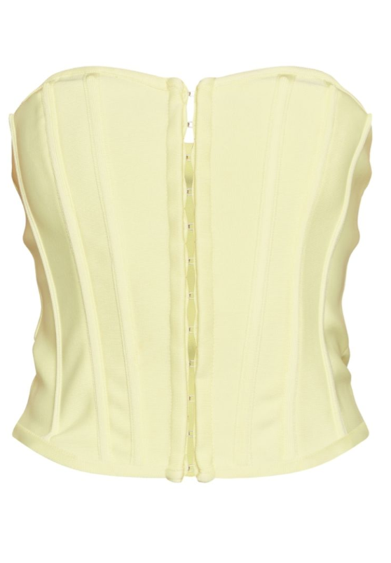 Plt - Lemon Bandage Hook And Eye Structured Corset