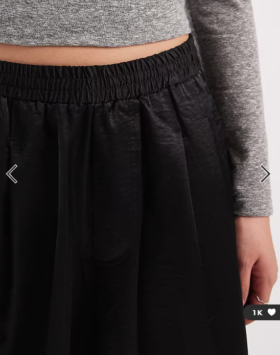 COLLUSION XL balloon trouser in black satin