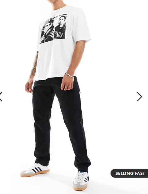 Jack & Jones loose fit cargo trouser in black