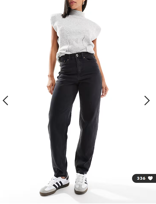 Vero Moda Tessa mom jeans in grey black wash