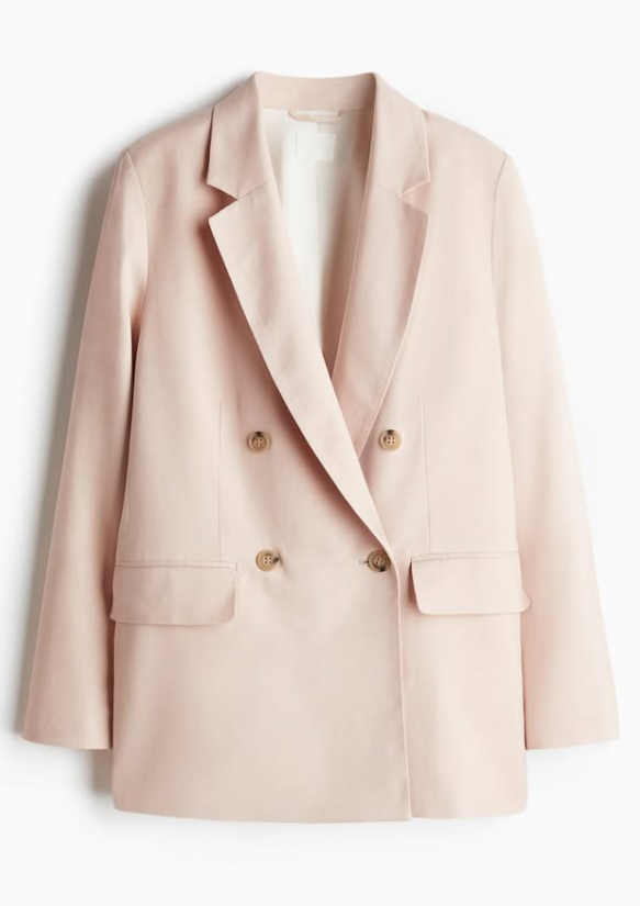 H&M-LINEN-BLEND BLAZER