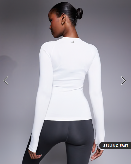 4505 Icon active quick dry slim fit long sleeve top in white