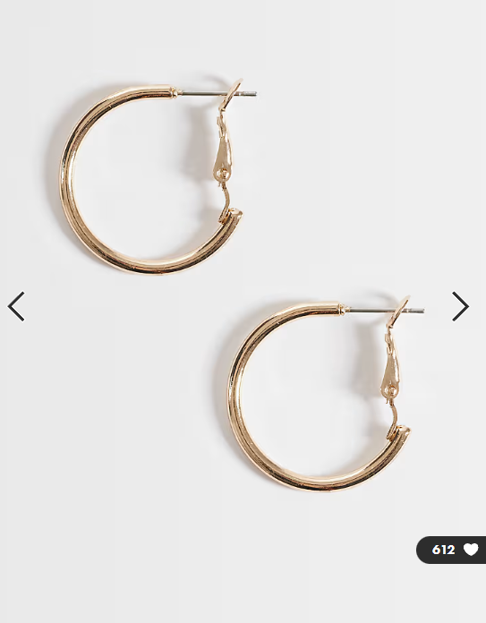 Accessorize small simple hoop in gold