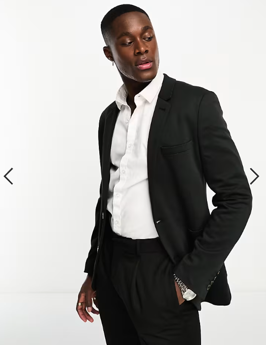 ASOS DESIGN super skinny jersey blazer in black