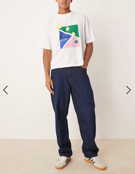 ASOS DESIGN baggy jeans in dark wash blue