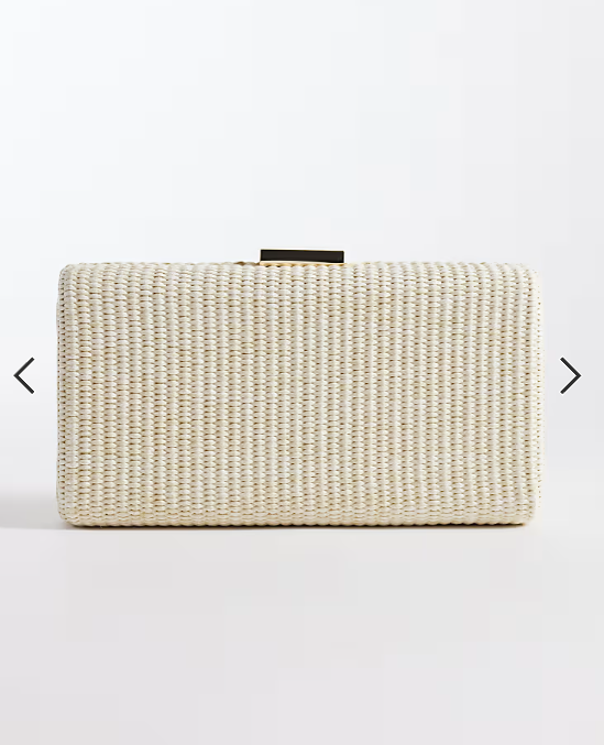 Glamorous hard straw clutch bag in neutral