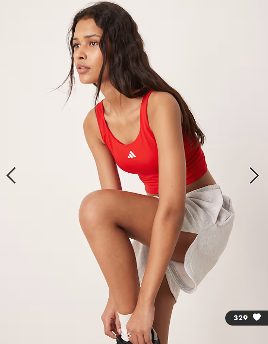 adidas Performance Three Stripes Studios tank top in red