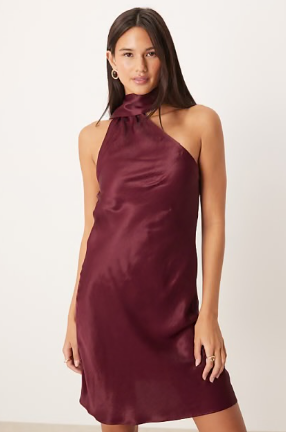 Asos Design satin scarf nsck mini dress